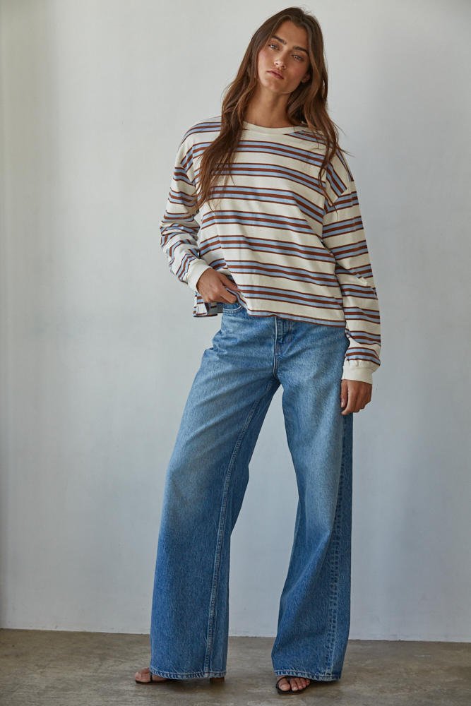 Post Play Striped Long Sleeve Top - The Salty BabeLong Sleeve Tops