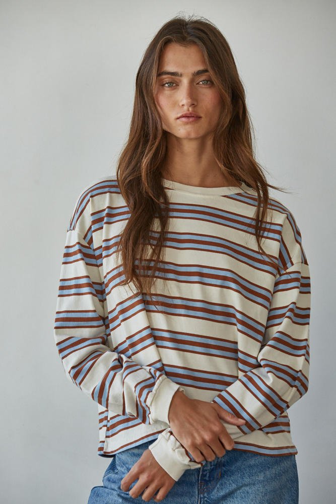 Post Play Striped Long Sleeve Top - The Salty BabeLong Sleeve Tops