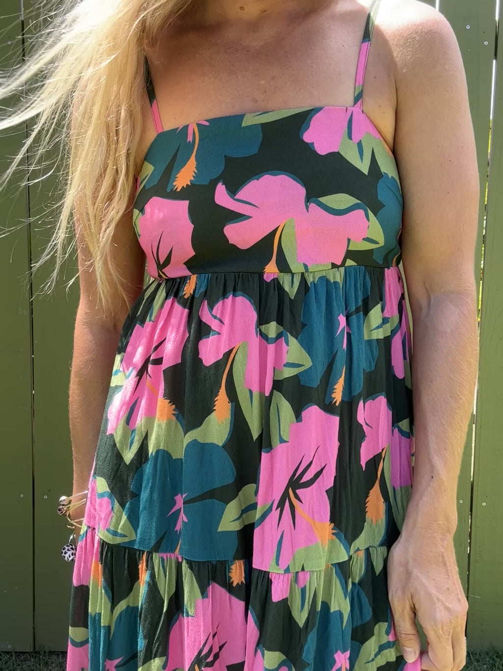 geo floral maxi dress
