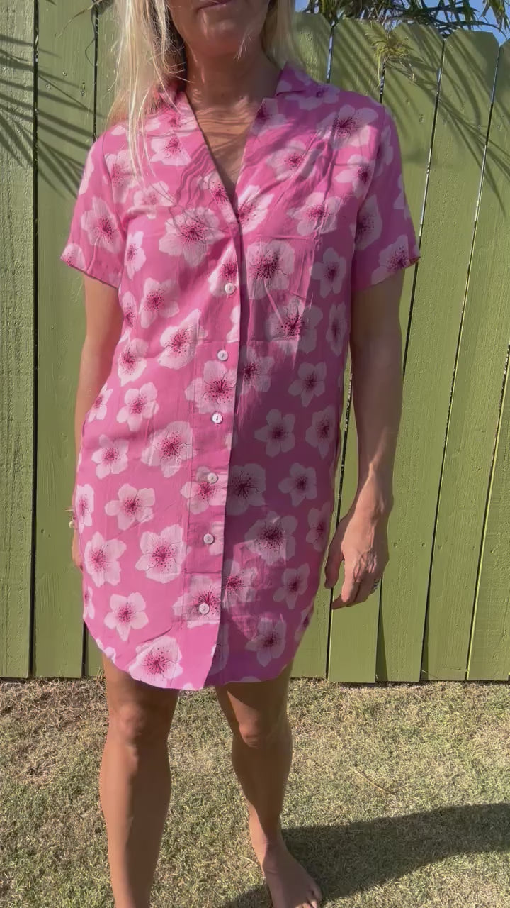 LOKAHI Aloha shirt dress-Aurora