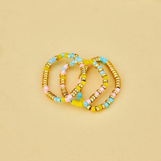 PURA VIDA Mixed Bead Stretch Ring Set - The Salty BabeRings