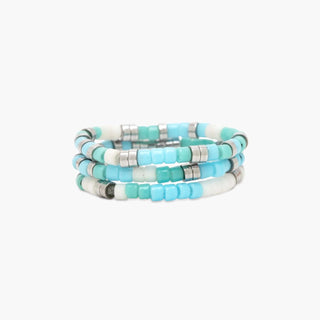 PURA VIDA Mixed Bead Stretch Ring Set - The Salty BabeRings