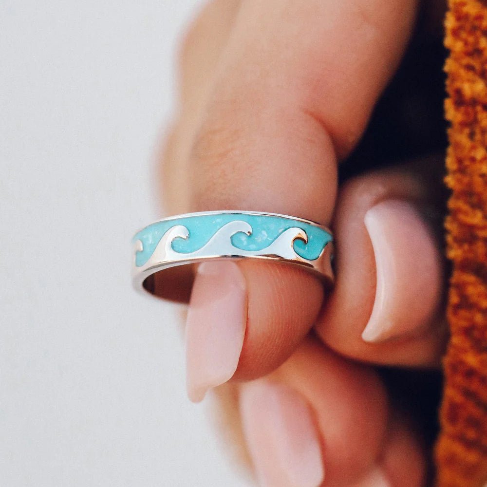 Pura Vida Reversible Enamel Wave Ring - The Salty BabeJewelry