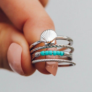 Pura Vida Shell Ring Stack - The Salty BabeJewelry