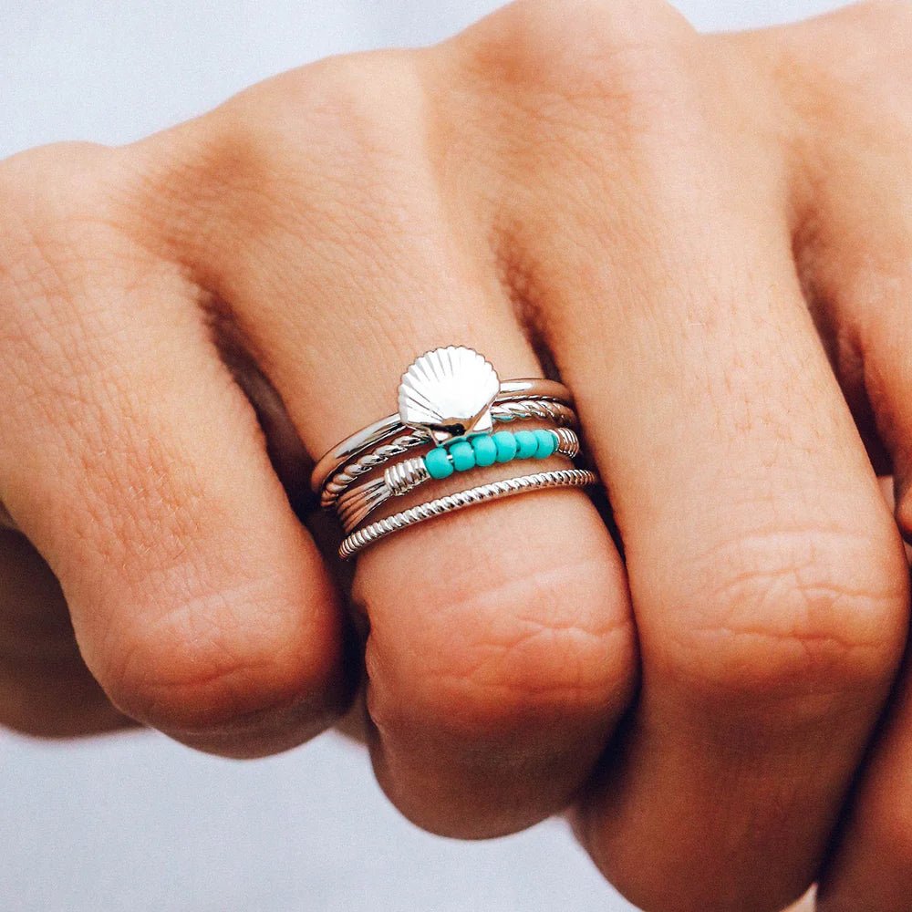 Pura Vida Shell Ring Stack - The Salty BabeJewelry
