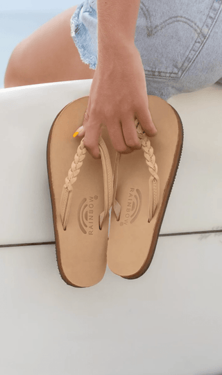 RAINBOW SANDAL Flirty Braidy Narrow Strap Sandal - Sienna Brown - The Salty BabeSandals