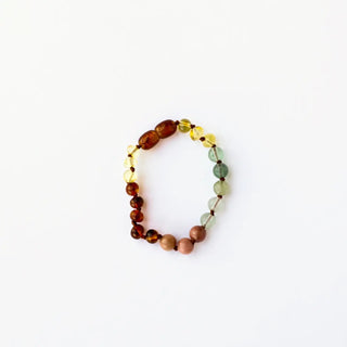 Raw Baltic Sea Amber & Stone Rainbow Anklet/Bracelet | The Salty Babe