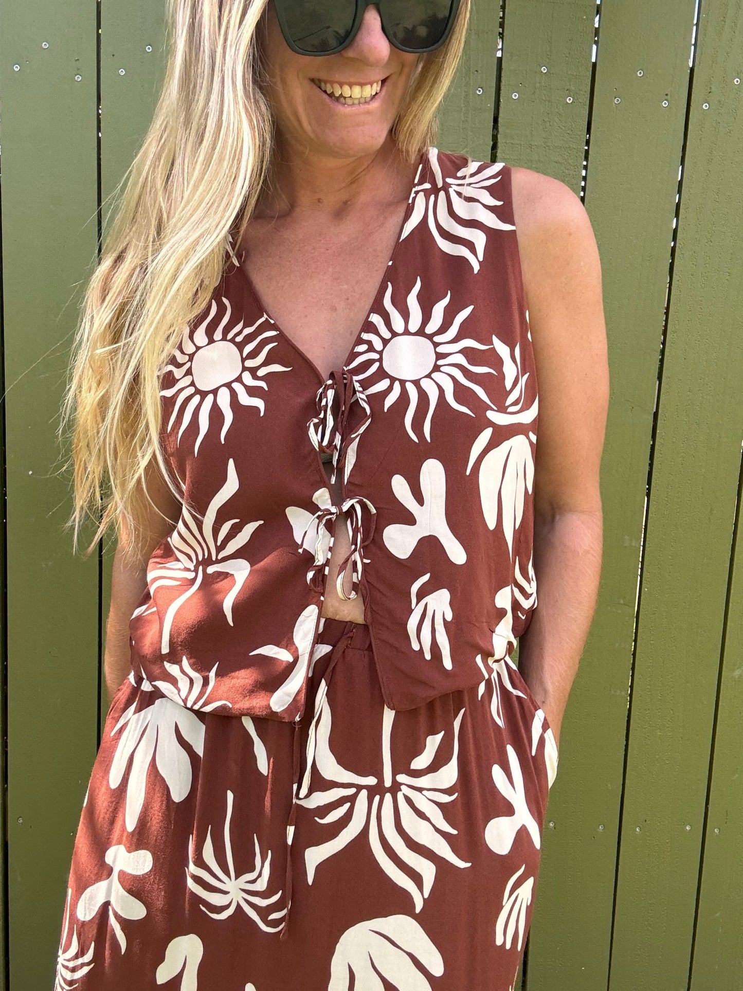 Resort Oasis Front - Tie Top - The Salty BabeTop