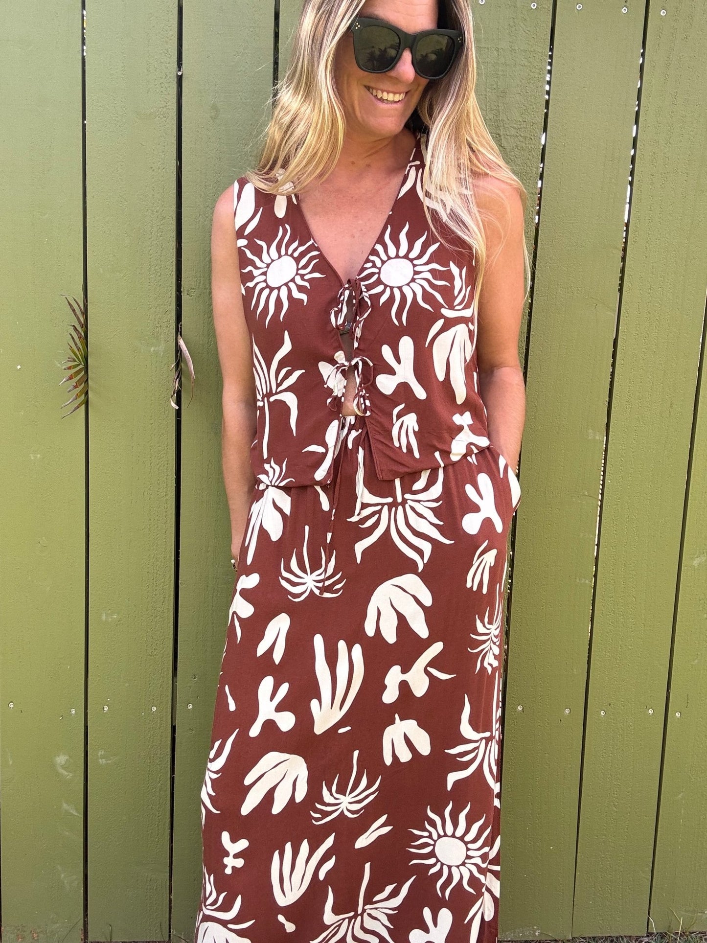 Resort Oasis Front - Tie Top - The Salty BabeTop