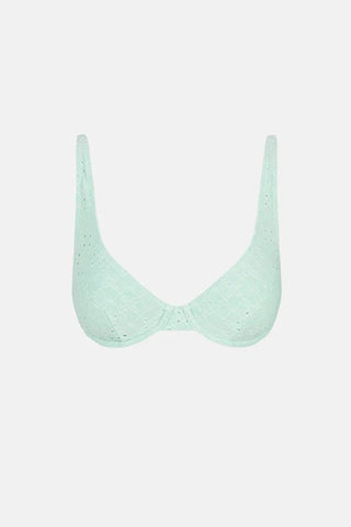 RHYTHM Brighton Eyelet Underwire Bikini Top - Mint - The Salty BabeSwim Tops