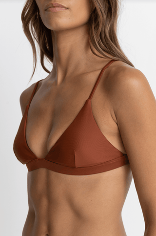 RHYTHM Classic Bralette Bikini Top - Rust - The Salty BabeSwim Tops