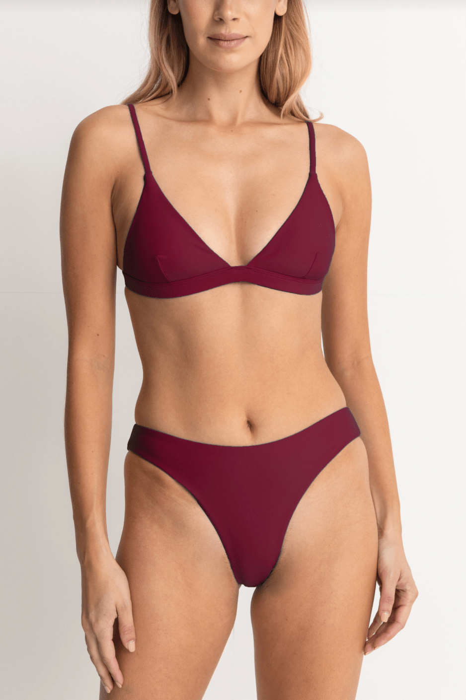 RHYTHM Classic Bralette Bikini Top - Sangria - The Salty BabeSwim Bottoms