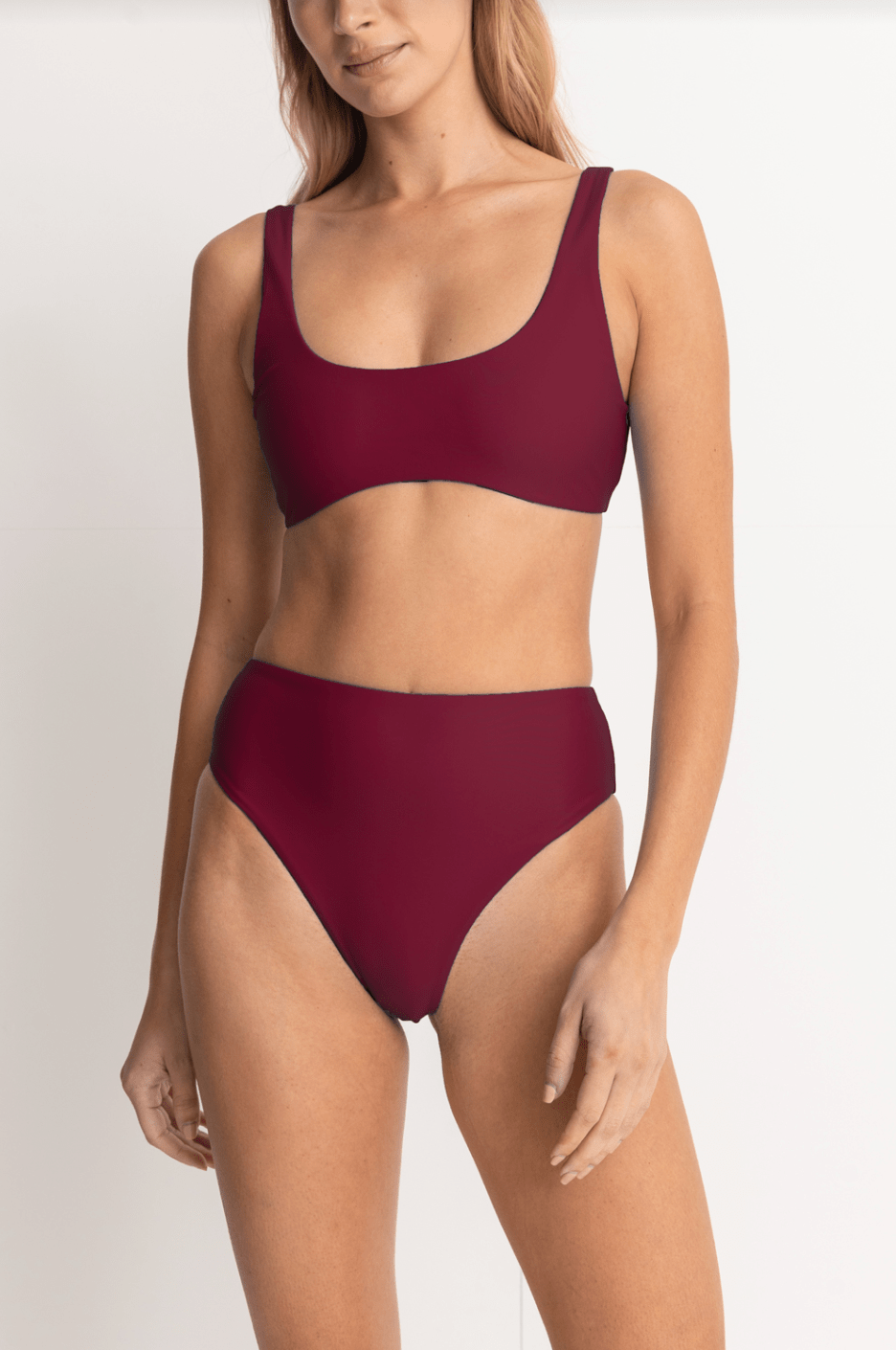 RHYTHM Classic Crop Bikini Top - Sangria - The Salty BabeSwim Tops