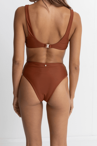RHYTHM Classic Hi Waist Bikini Bottom - Rust - The Salty BabeSwim Bottoms