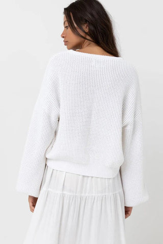 RHYTHM Classic Knit Sweater - White - The Salty BabeSweaters