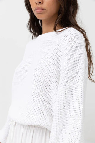 RHYTHM Classic Knit Sweater - White - The Salty BabeSweaters