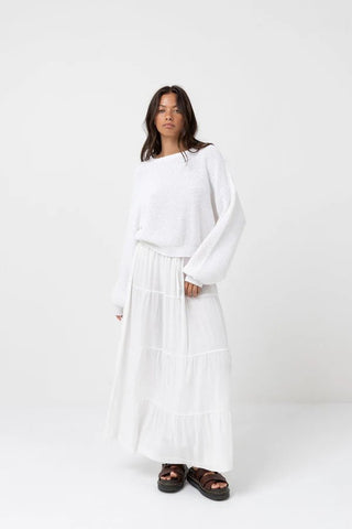 RHYTHM Classic Knit Sweater - White - The Salty BabeSweaters