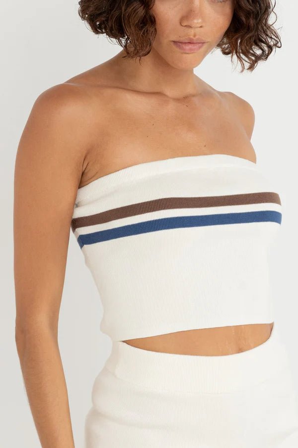 RHYTHM Delta Stripe Tube Top - Cream - The Salty BabeTop
