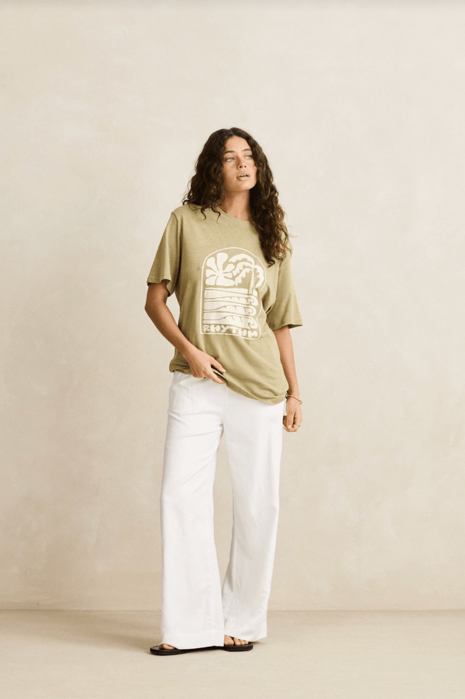 RHYTHM Essential Wide Leg Pant - White - The Salty BabePants