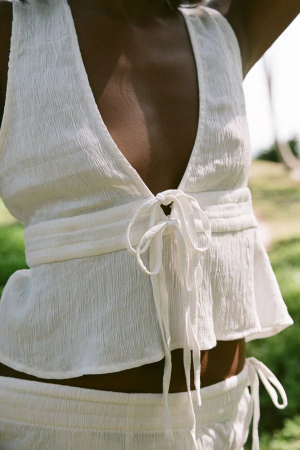 RHYTHM Keiki Plunge Top - Cream - The Salty BabeTop