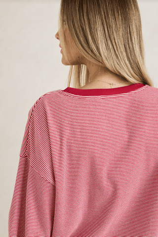 RHYTHM Lexi Stripe Long Sleeve Top in Cherry