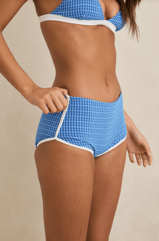 RHYTHM Lola Check Boyleg Bikini Bottom - Blue - The Salty BabeSwim Bottoms