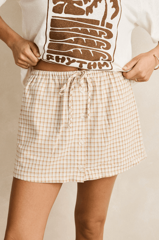 RHYTHM London Check Skort - Natural - The Salty BabeSkort