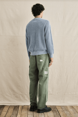 RHYTHM Polu Crew Knit - Washed Blue - The Salty Babemens