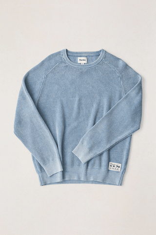 RHYTHM Polu Crew Knit - Washed Blue - The Salty Babemens