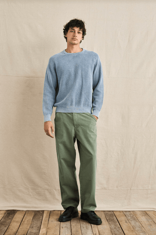 RHYTHM Polu Crew Knit - Washed Blue - The Salty Babemens