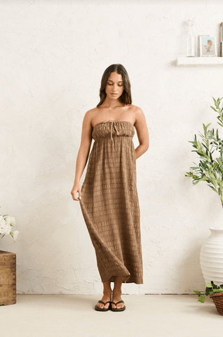 RHYTHM Sandy Cove Maxi Dress - Brown - The Salty BabeDresses