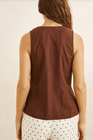 RHYTHM Venice Wrap Vest - Chocolate - The Salty BabeTop