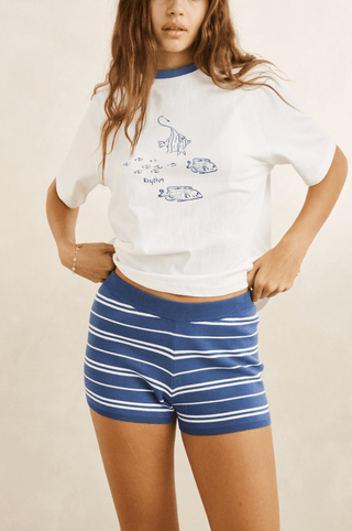 RHYTHM Vista Stripe Knit Short - Dark Blue - The Salty BabeShorts