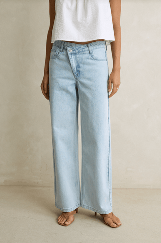 RHYTHM Weekender Asymmetric Denim Jean in Light Wash