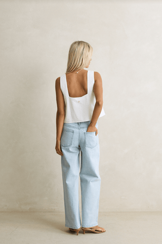 RHYTHM Weekender Asymmetric Denim Jean in Light Wash