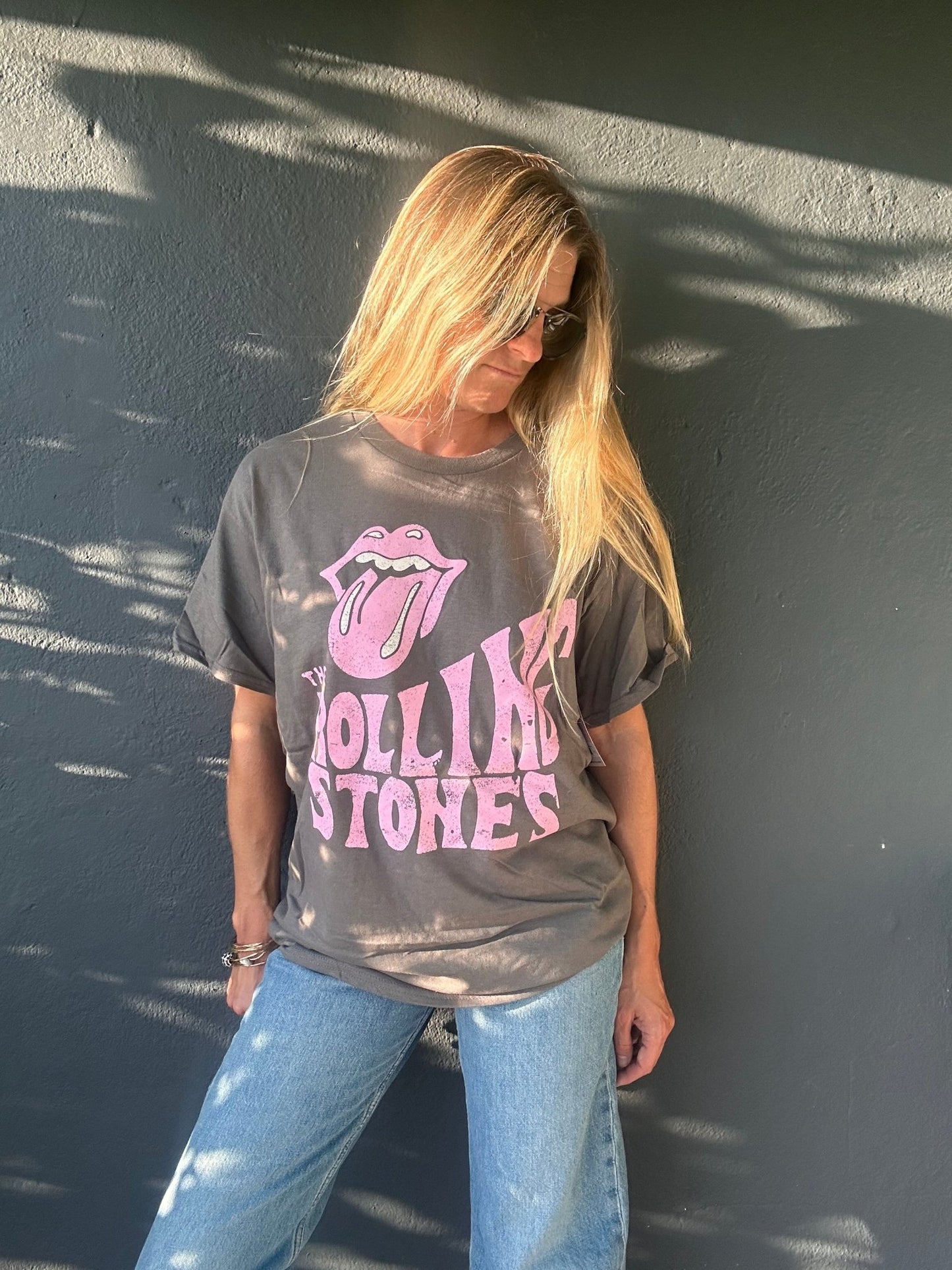 Rolling Stones Dazed Charcoal thrifted tee - The Salty BabeGraphic Tee Shirts