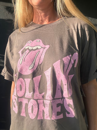 Rolling Stones Dazed Charcoal thrifted tee - The Salty BabeGraphic Tee Shirts