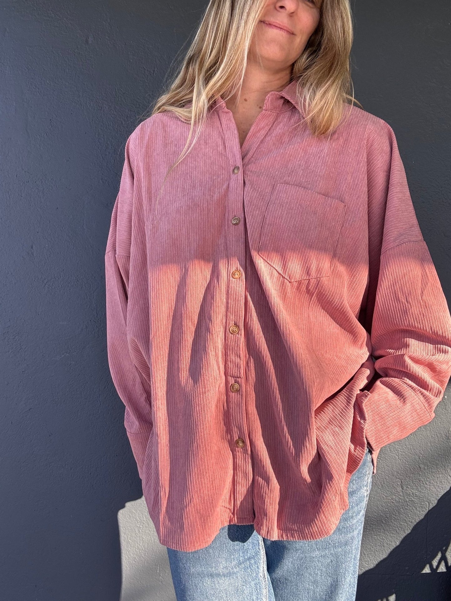 Rosaline Corduroy Oversized Shirt - The Salty BabeLong Sleeve Shirt