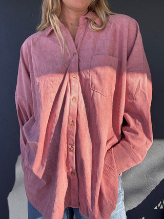 Rosaline Corduroy Oversized Shirt - The Salty BabeLong Sleeve Shirt