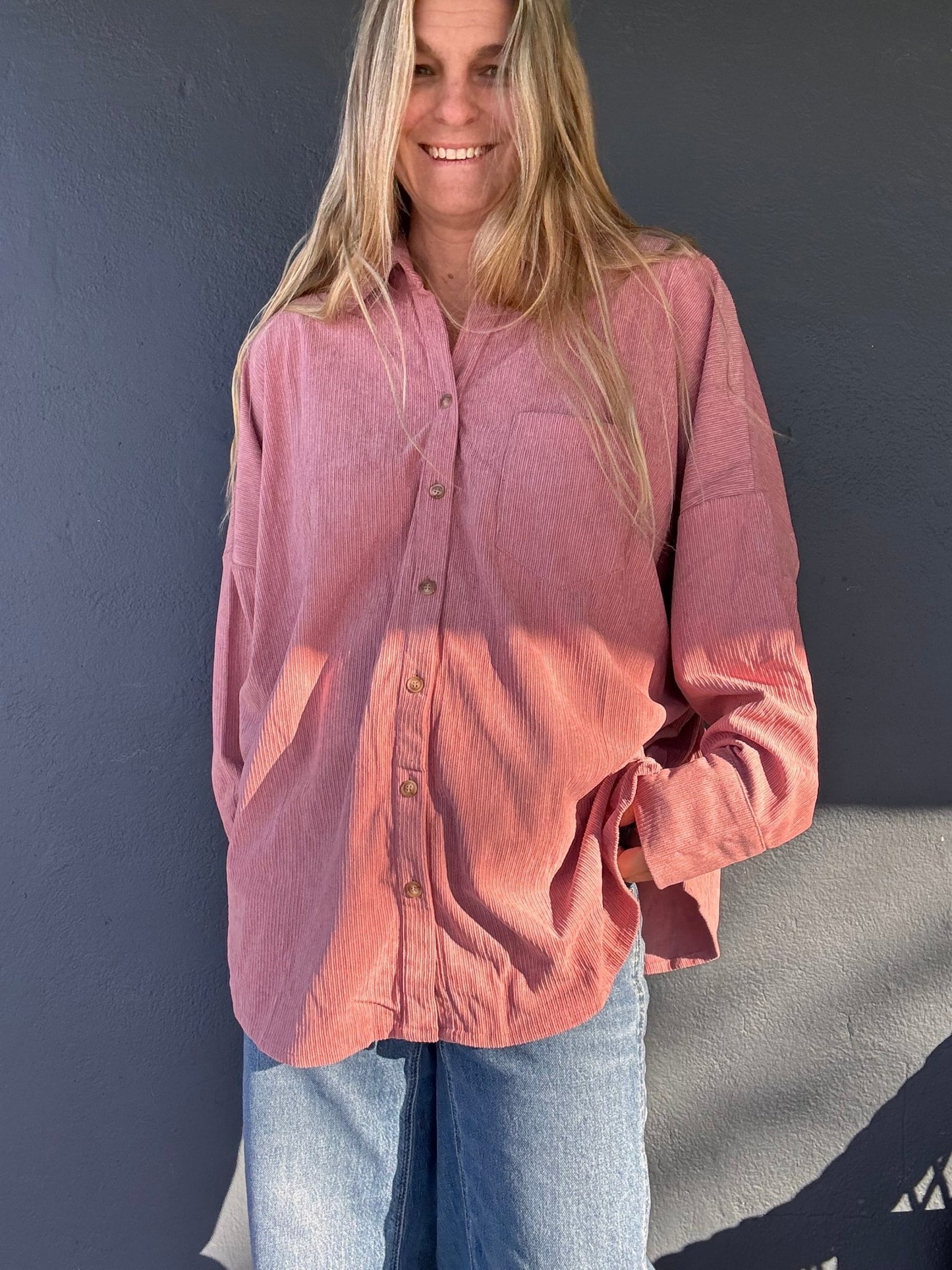 Rosaline Corduroy Oversized Shirt - The Salty BabeLong Sleeve Shirt