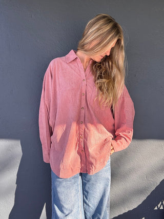 Rosaline Corduroy Oversized Shirt - The Salty BabeLong Sleeve Shirt