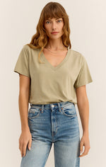 Zsupply Girlfriend V-Neck Tee-Meadow