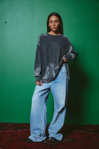 SABBI Baby Got Back Long Sleeve Tee-Charcoal | The Salty Babe
