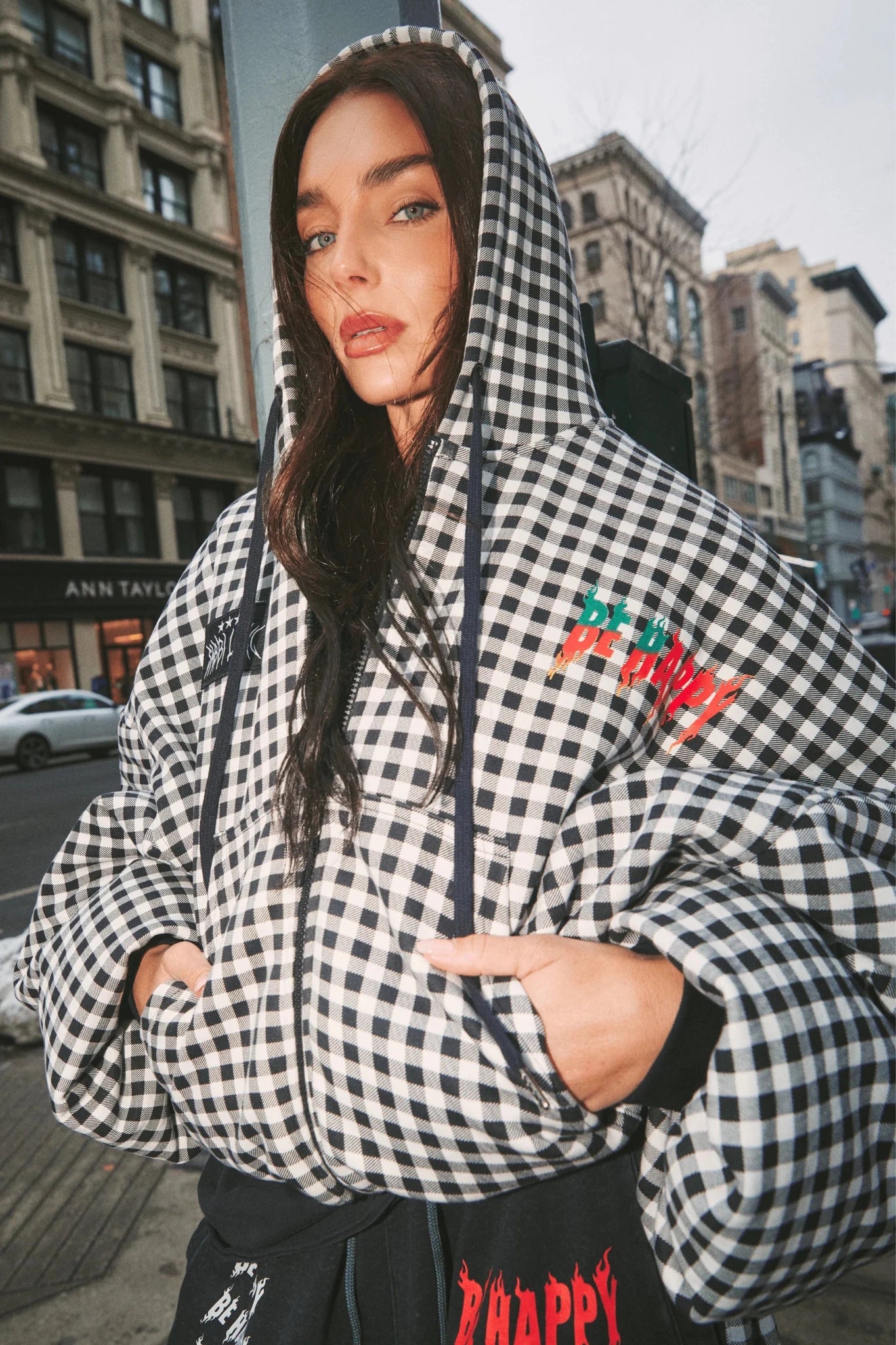 SABBI Be Happy Padded Bomber Jacket - Gingham - The Salty BabeJackets