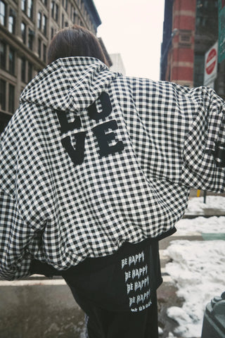 SABBI Be Happy Padded Bomber Jacket - Gingham - The Salty BabeJackets