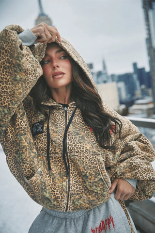 SABBI Be Happy Padded Bomber Jacket - Leopard - The Salty BabeJackets