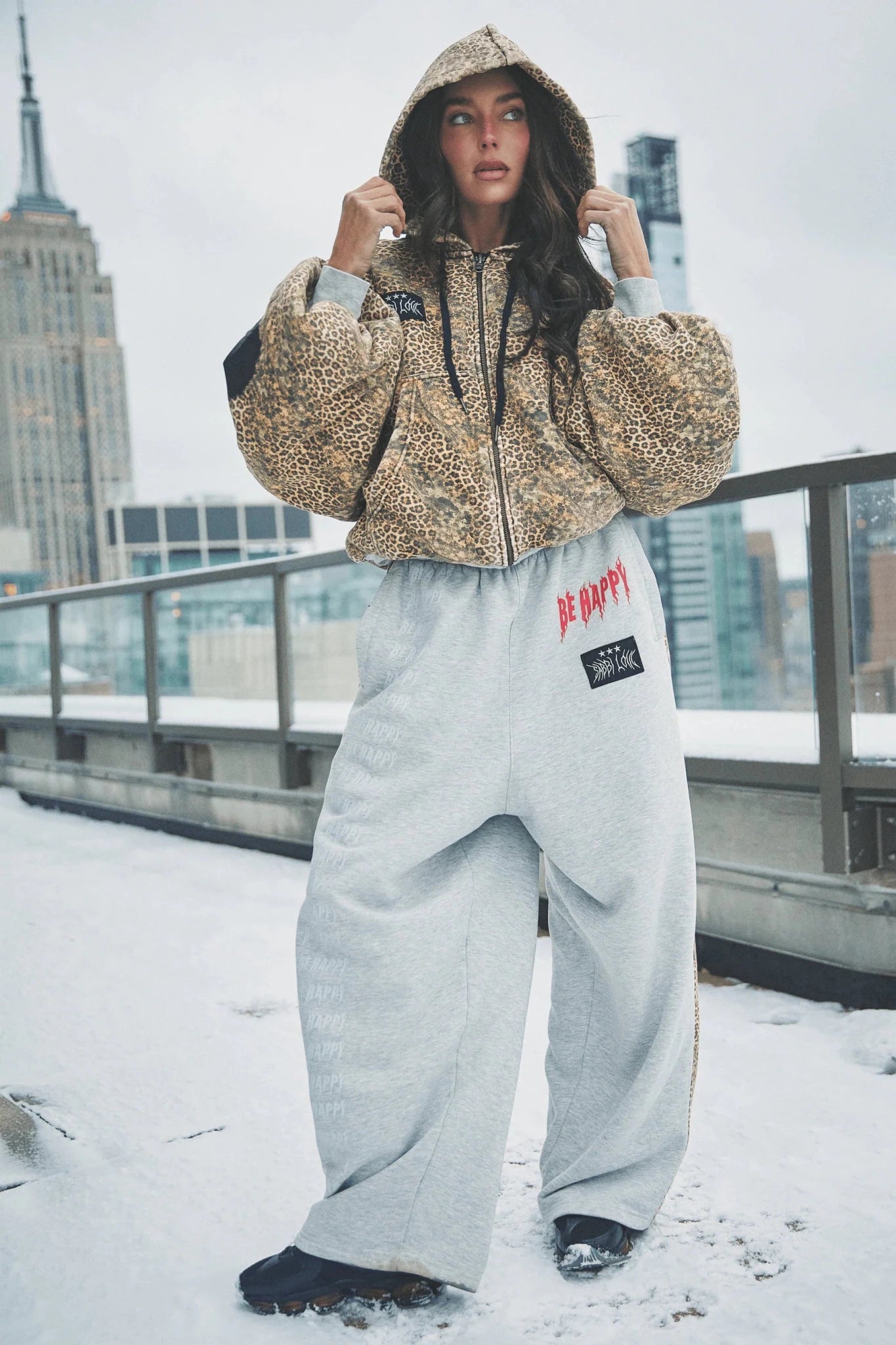 SABBI Be Happy Padded Bomber Jacket - Leopard - The Salty BabeJackets