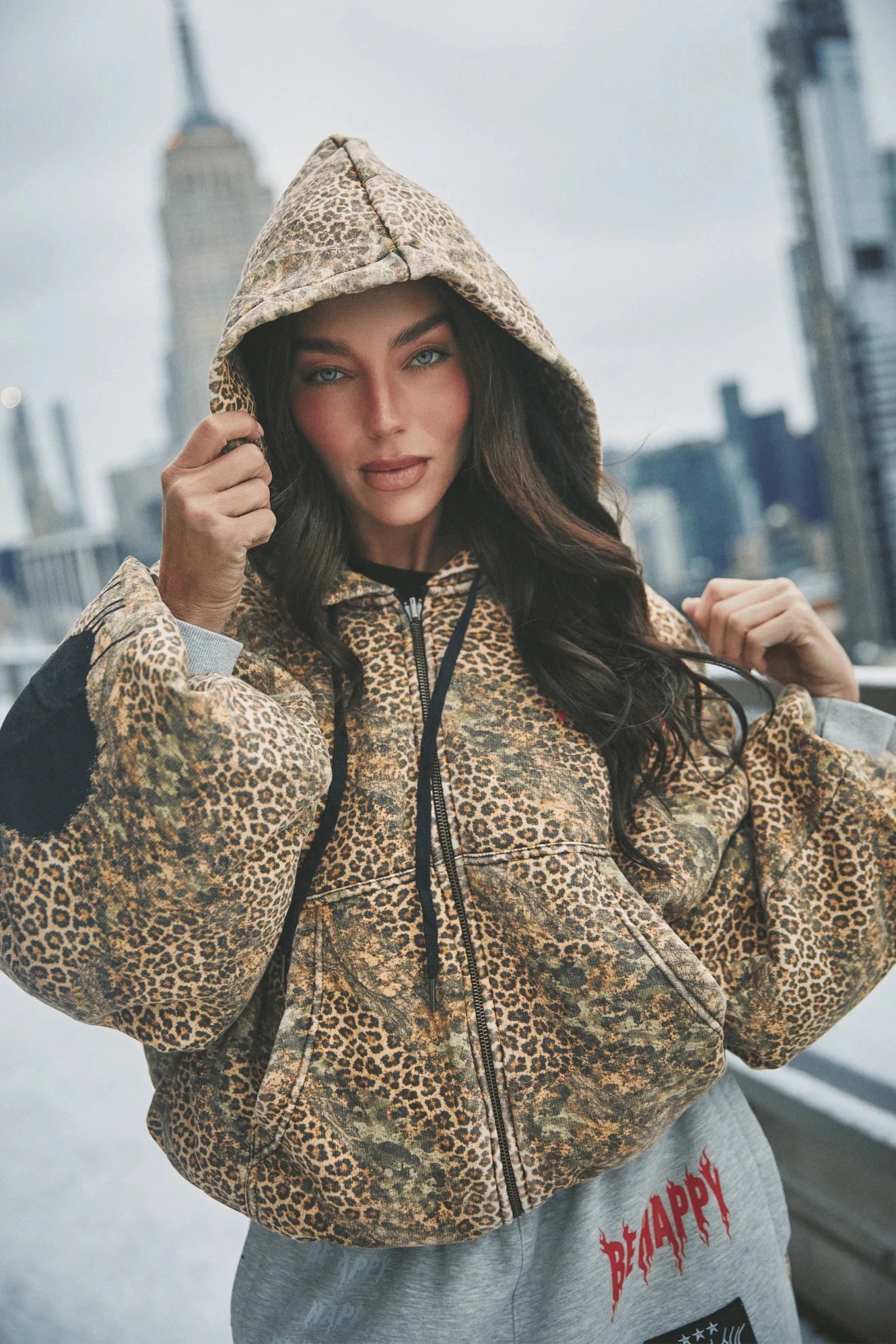 SABBI Be Happy Padded Bomber Jacket - Leopard - The Salty BabeJackets