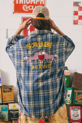 SABBI Horse Power Flannel Shirt - Blue - The Salty BabeLong Sleeve Shirt