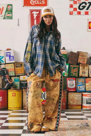 SABBI Horse Power Flannel Shirt - Blue - The Salty BabeLong Sleeve Shirt
